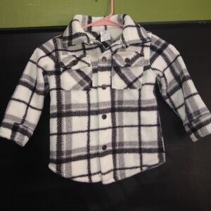 Okie Dokie Black and White Plaid Heavy Duty  Button Down Shirt